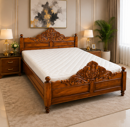 Box Bed – Solid Teak Wood King Size with Storage