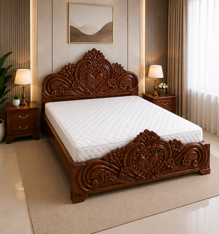 King Box Bed – Premium Melamine Glossy Finish